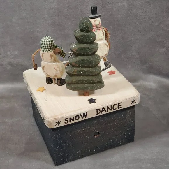 Handcrafted Vintage Toy Wooden Hand Crank Dancing Snowman Family ❄️Snow Dance❄️ - Picture 5 of 7